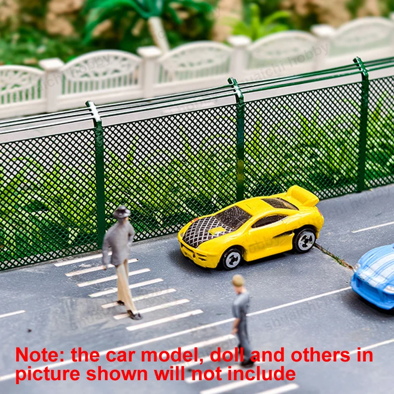 2 Stuks Miniatuur Snelweg Vangrail Model Hoogte 3.5/4 Cm Koper Anti-Collision Netto Treinspoor Hek voor Diy Diorama Accessoire