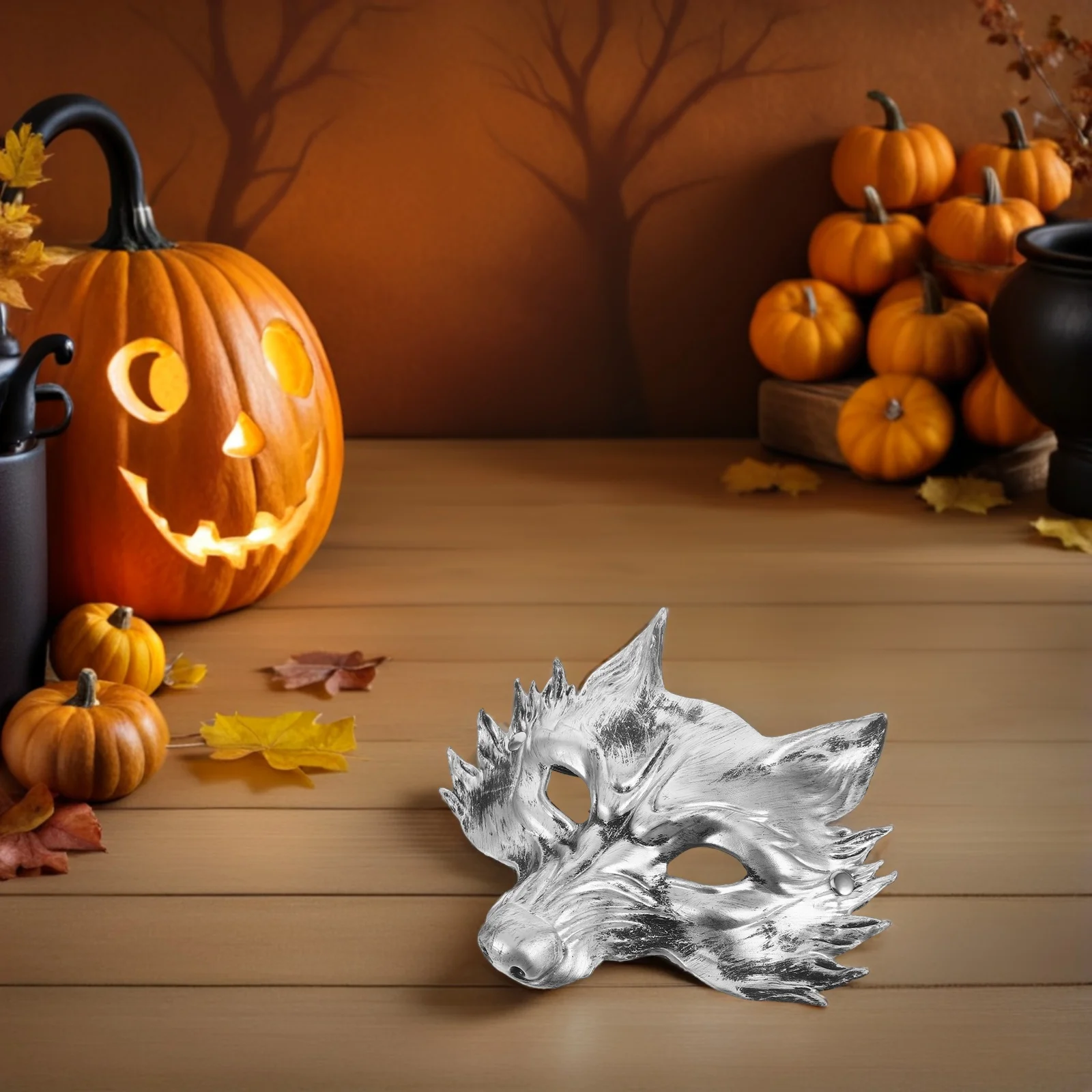 Máscara de zorro realista, accesorio de disfraz de media cara para Halloween, fiesta de disfraces, disfraz de Carnaval, accesorio de zorro realista