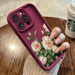 For Apple iPhone 15 14 13 12 11 Pro Max Case Oil Flowers Silicone Cover For iPhone XS Max XR X 7 8 Plus 14 15 Plus Cases Coque