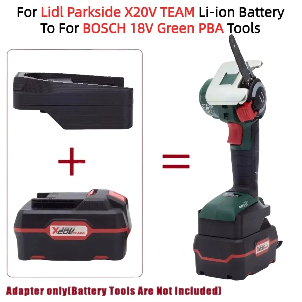 Imagem -02 - Adaptador Conversor para Bateria de Íon-lítio Lidl Parkside X20v Team para Ferramentas Elétricas sem Fio Bosch 18v Verde Pba Apenas Adaptador