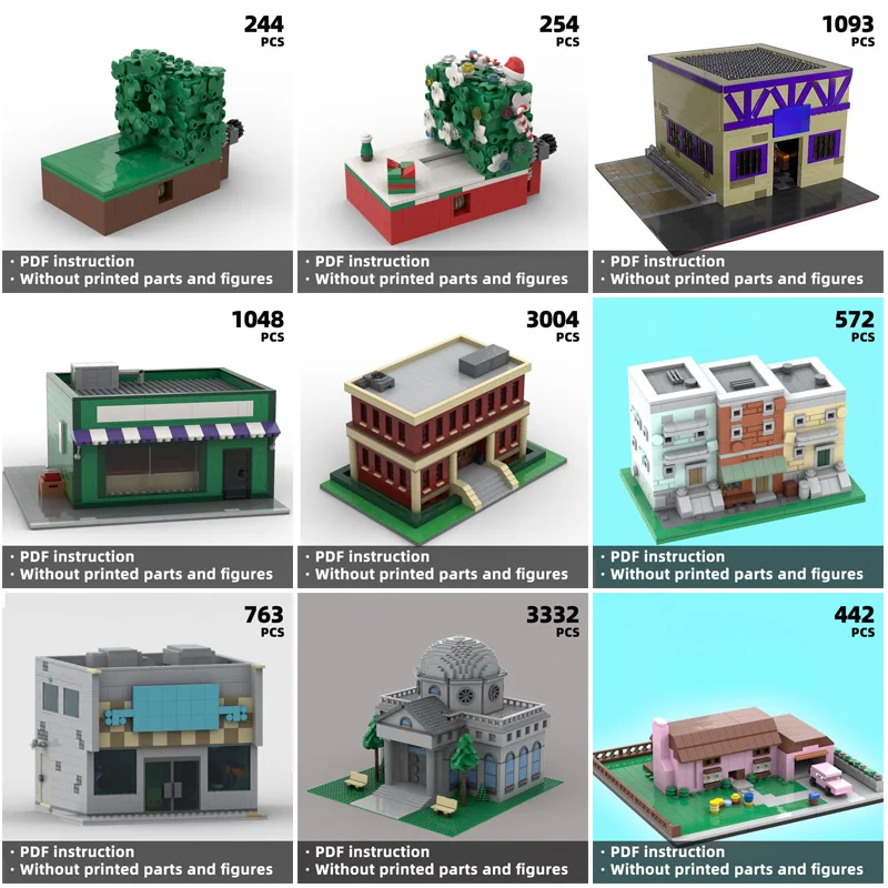 Build classic American animated building blocks to create a classic American home and a funny daily creative DIY gift
