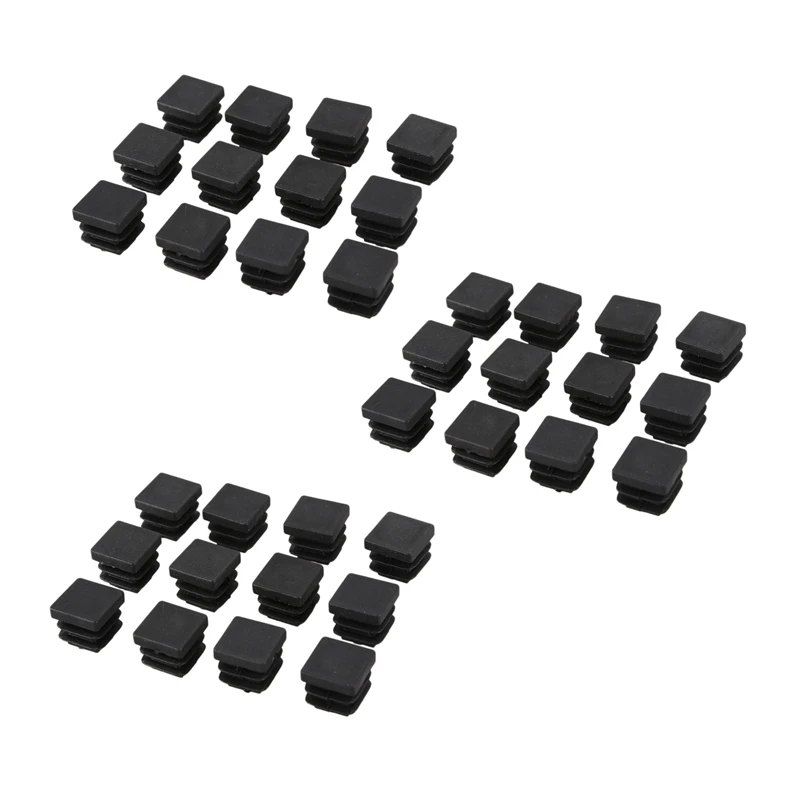 36 Pcs 15Mm X 15Mm Plastic Square Caps Tube Pipe Inserts End Blanking