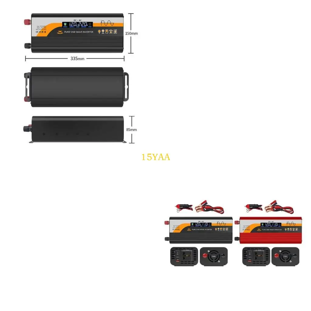 

15YA High Efficiency Car Converters 2000W Sines Waves Inverters 12V/24V To 220V For Truck Solar Systems