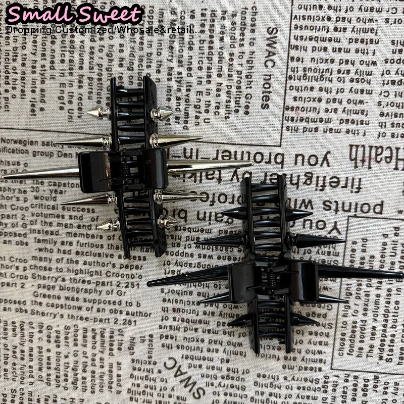 Streetwear Sottocultura Donna Gotico y2k Spike Hair Grab Punk Hip Hop Fatto a mano Spike Clip Accessori per capelli da festa per donna Ottieni catturare