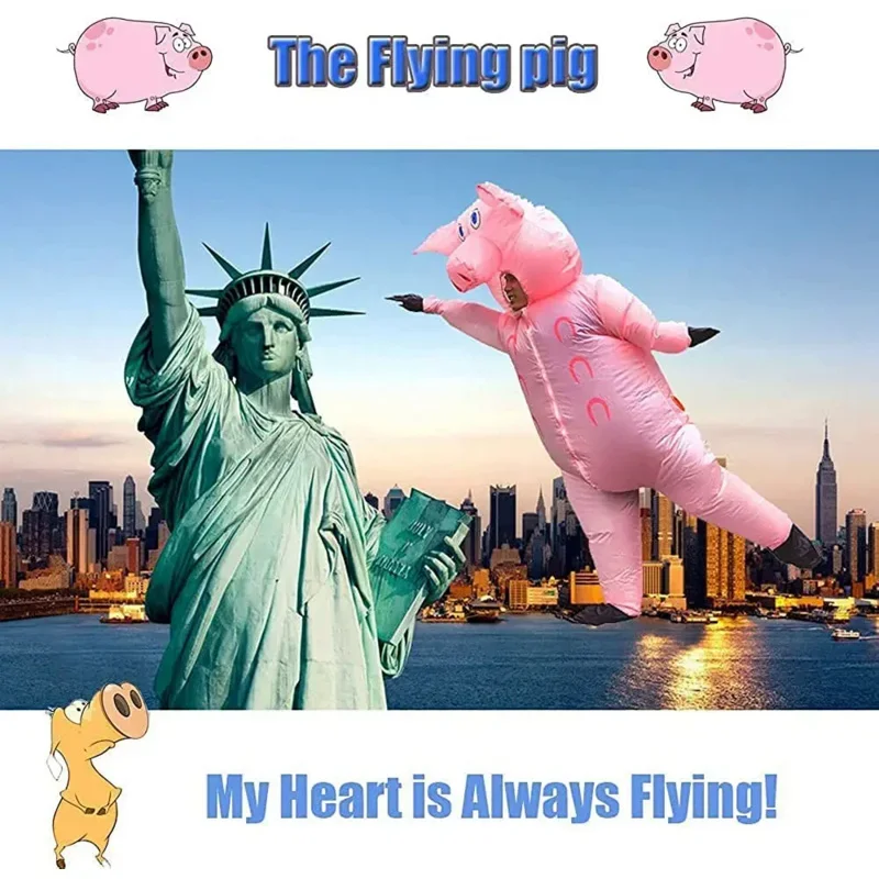 Kids Adult Man Pig Inflatable Costume Boys Girl Party Cosplay Funny Suit Anime Fancy Dress Halloween For Woman MN12