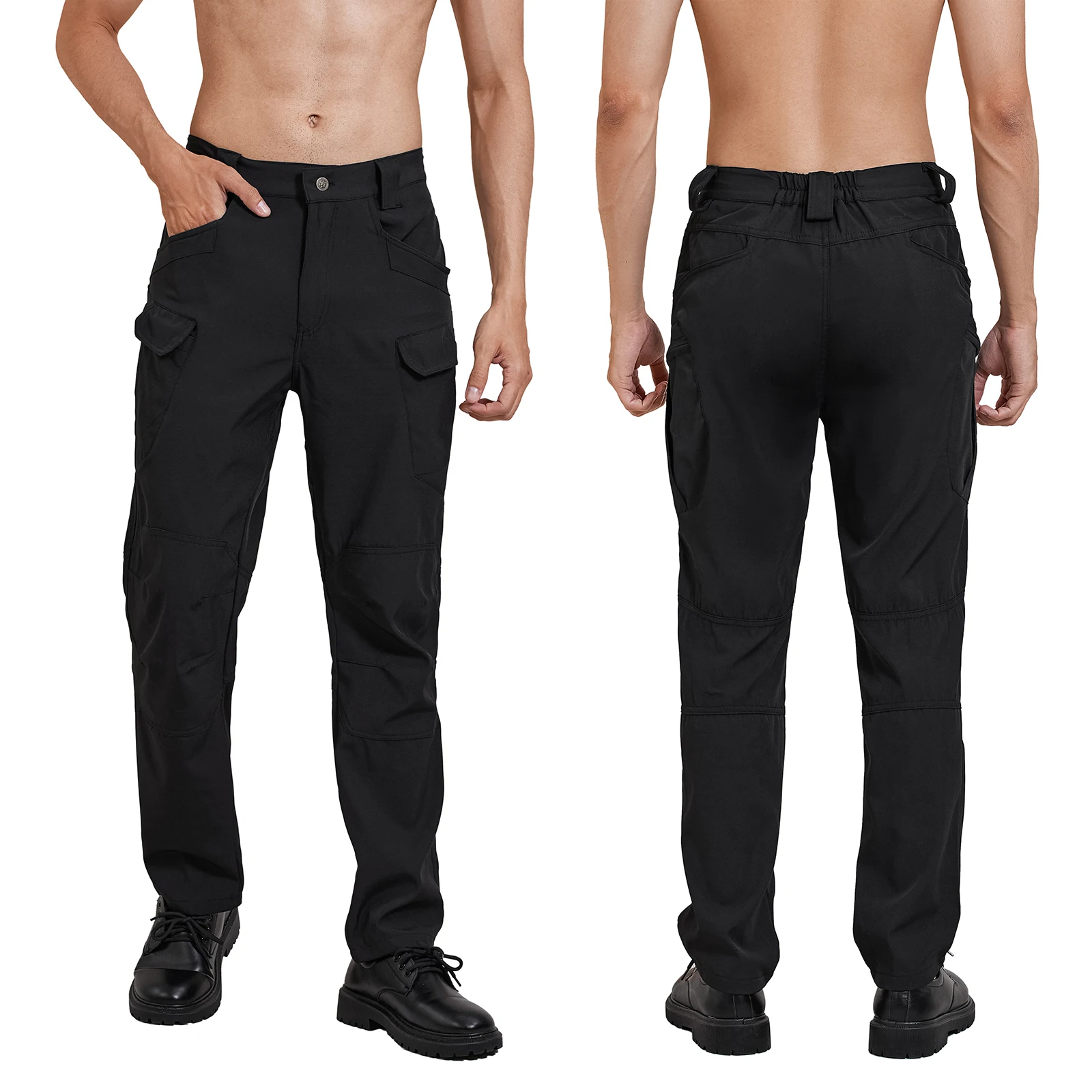 2027 Early Autumn Fashion Male Cargo Pants Solid Color Multi-Pockets Waterproof Trousers Fall Casual Jogger Pants Sweatpants New