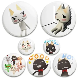 Broches de chat Toro Inoue faites à la main, épingle ronde de dessin animé drôle, broche encliquetable pour sac à dos, accessoires de vêtements, insigne, décoration de chapeau, 32mm, 44mm, 58mm