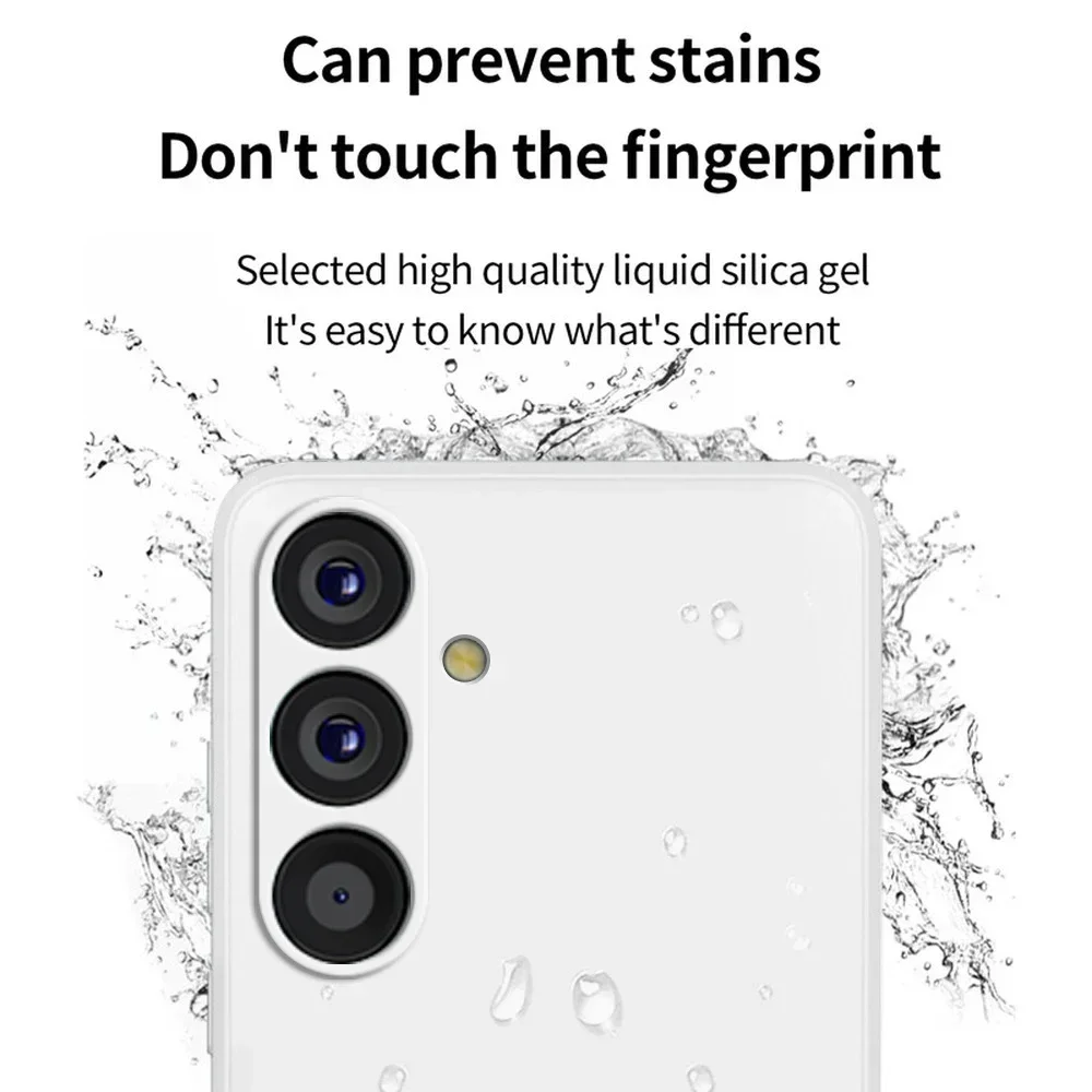 لسامسونج A54 5G حالة السائل سيليكون عدسة الكاميرا حامي الحالات الهاتف لسامسونج غالاكسي A54 A55 A15 5G لينة الغطاء الخلفي