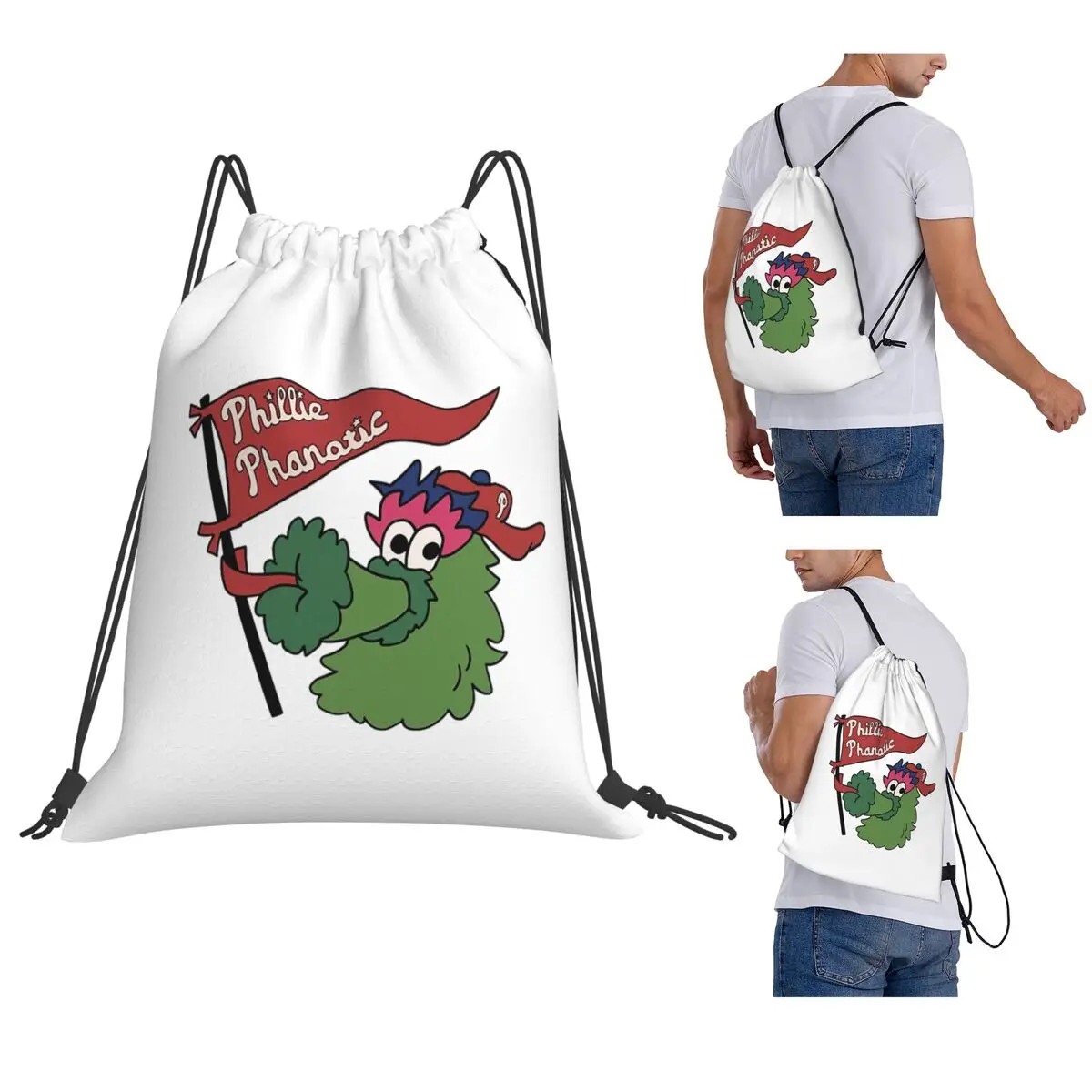 Phillie Phanatic Backpacks Multi-function Drawstring Bags Shoes Bag Book Bags for Man Woman School