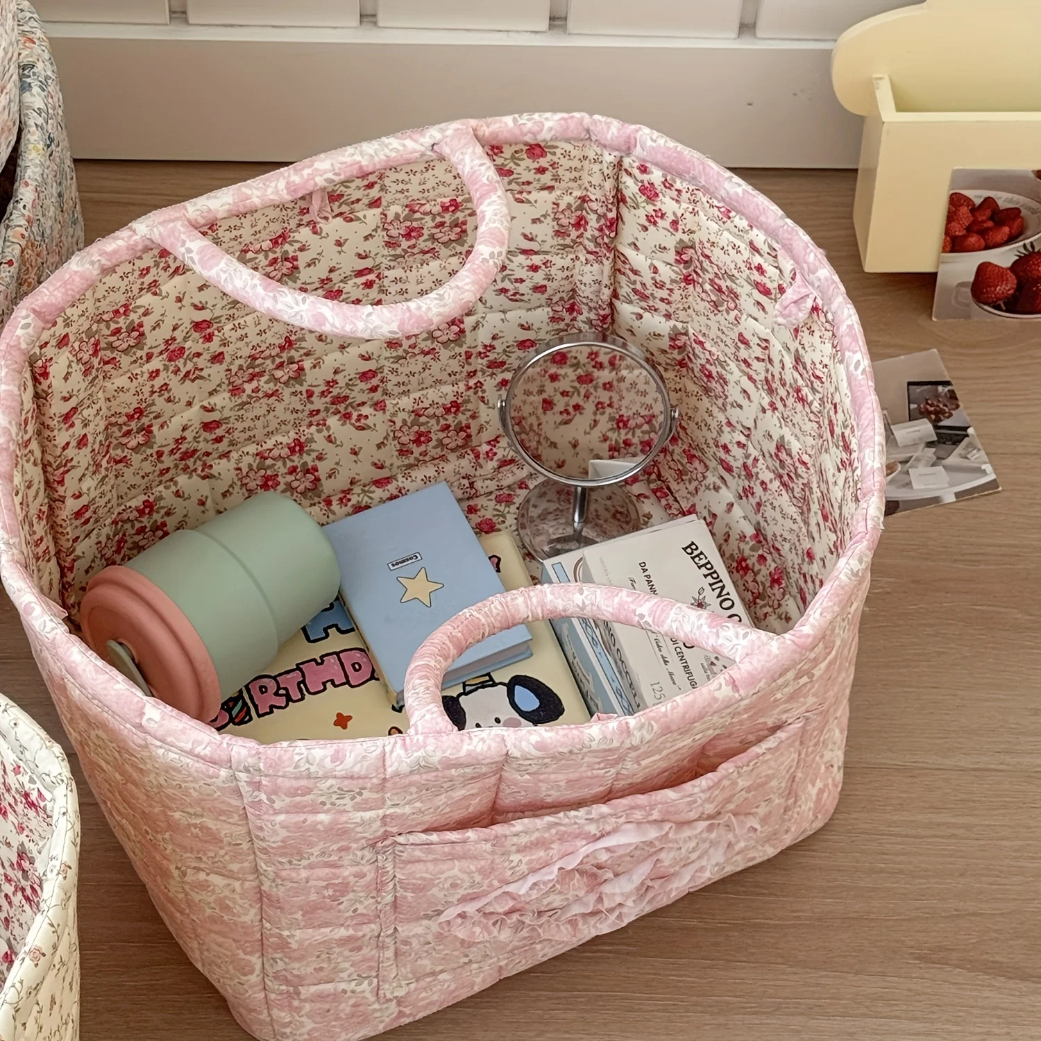 Pastoral Floral Dirty Clothes Basket | Home Use | High-Value Fashionable|Large Capacity Foldable | Youngsters's Toys and Snacks