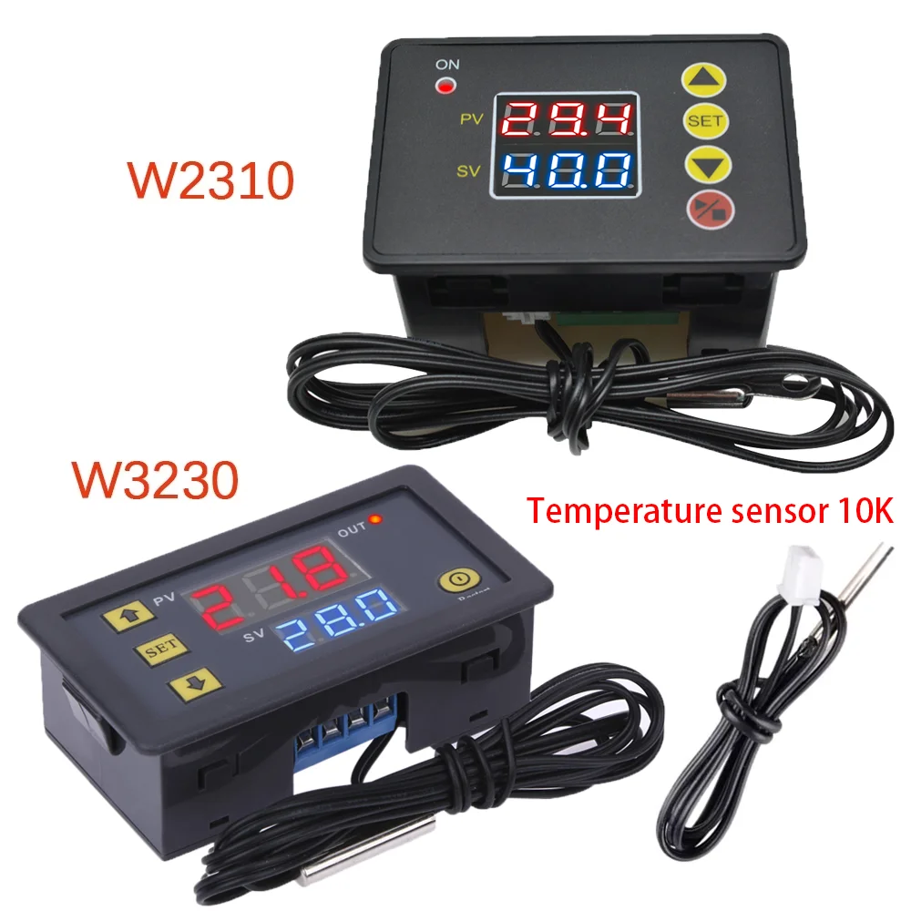 Voktta DC 12V 24V AC 110V 220V W3230 Regolatore di Temperatura Termostato Digitale LED Diaplay Sensore NTC Interruttore di Controllo della Temperatura