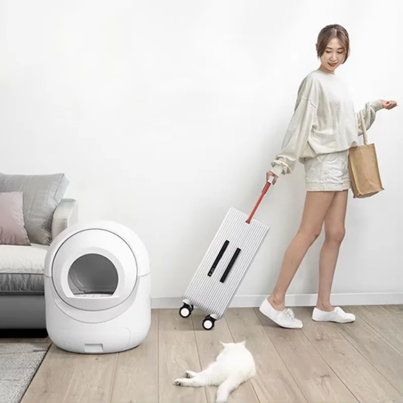 Automatic Cat Litter Box Anti Pinch Self Cleaning Litter Box For Multiple Cats App Control/Odor Free/
