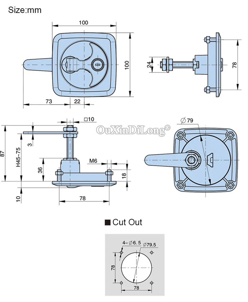 NEW 2PCS Zinc Alloy Industrial Panel Lock Distribution Box Lock Switch Cabinet Lock Mechanical Box Lock Truck Van RV Camper Lock