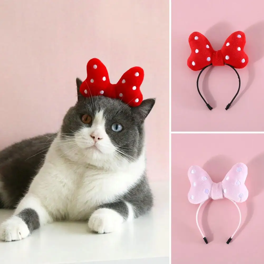 Chic Dog Headband Anti-deformed Elastic Kitten Head Hoop Teddy Anti-falling Cat Headband  Pet Headgear Dress Up