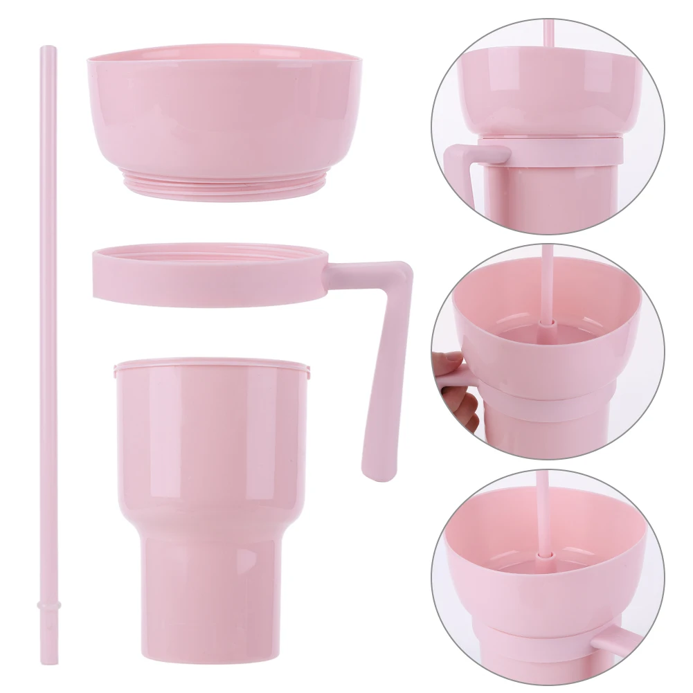 2 قطعة 1000 مللي 2 في 1 كوب سفر مع وعاء للوجبات الخفيفة متعدد الوظائف ملعب بهلوان مانعة للتسرب كوب مشروبات الفشار كوب وعاء كومبو #5