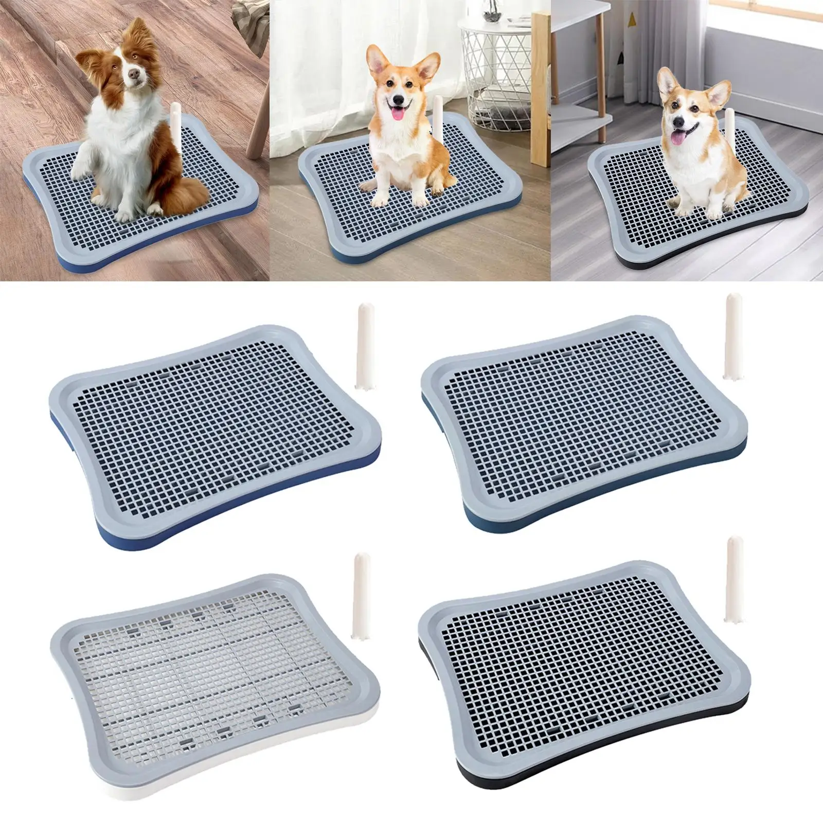 Pet Pee Toilet Puppy Training Potty Tray Non Slip Easy to Clean Removable Potty Trainer Training Pad Holder for Puppy Supplies