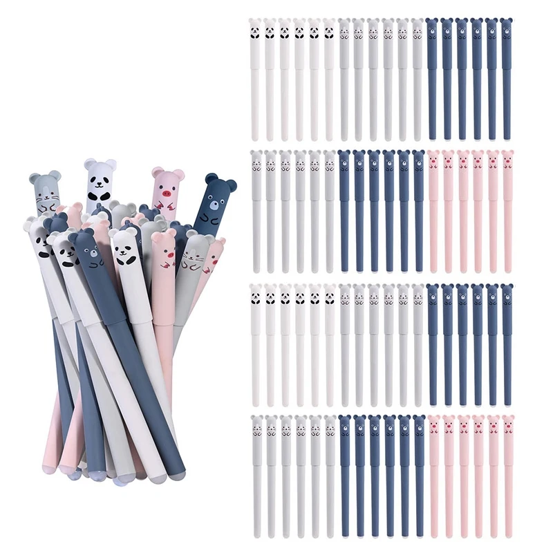 120Pcs Cute Panda Pig Cat bear Erasable Gel Pen Set Back to School Pens For Writing Kawaii School Supplies Stationery