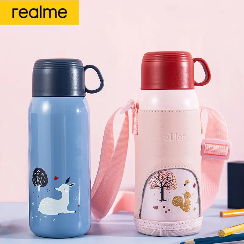 

realme Thermos Handle Children'S Thermal Insulation Sports Water Bottle One Cover Dual-Use Water Bottle Keeps Cold Thermos Bott