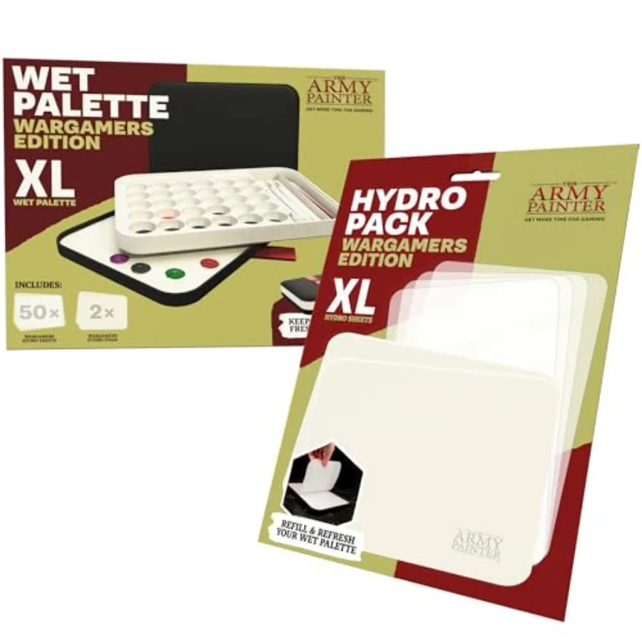 

Wargamers Edition Wet Palette XL Bundle, incl. 100 Hydro Sheets, 4 Hydro Foams and Brush Storage - Wet Palette for Miniatures A