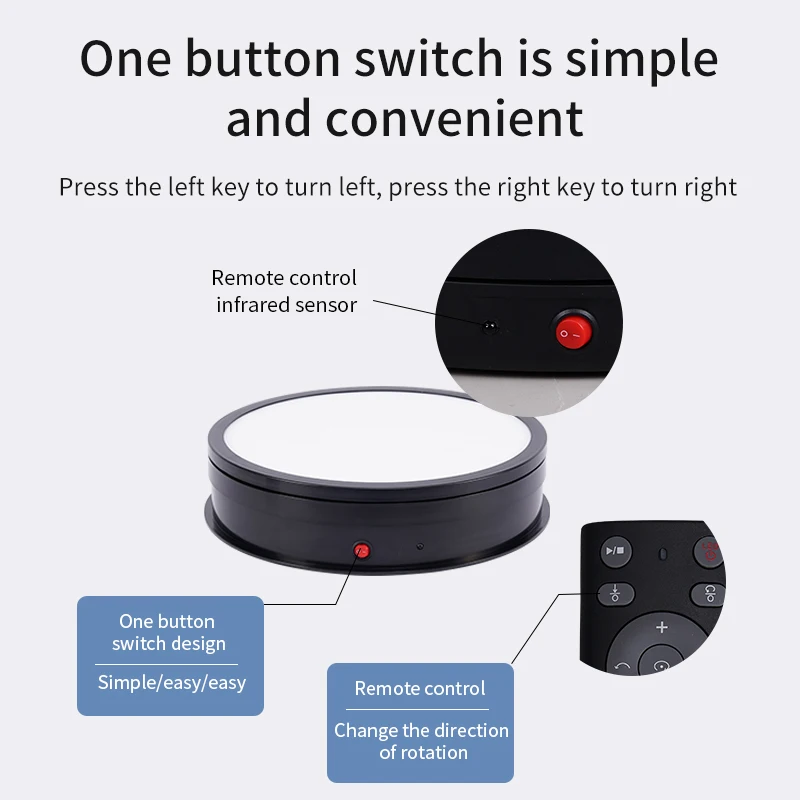 Imagem -04 - Luminous Intelligent Remote Control Display Stand Mesa de Exposição Rotativa Mesa Giratória para Transmissão ao Vivo Cor Rgb 36kg 30cm