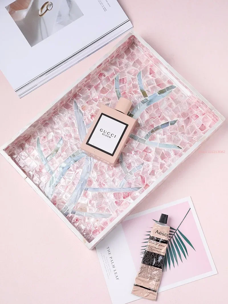 European-style Color Storage Tray Desktop Fruit Wooden Rectangular Tea Home Decoration Ornaments