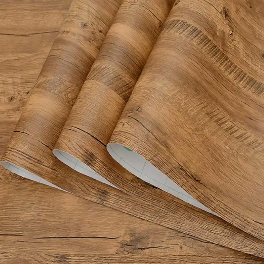 Modern Waterproof Wood Vinyl Self Adhesive Wallpaper for Doors Cabinets Desktops - Decorative Waterproof Wood Pattern