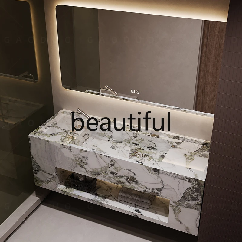 

Slate integrated seamless basin bathroom cabinet toilet hotel washstand hand washbasin