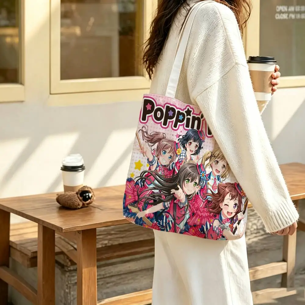 

BanG Dream Ave mujica morfonica Print Canvas Tote Bag Handbag For Daily School Commute Casual Shoulder Bag