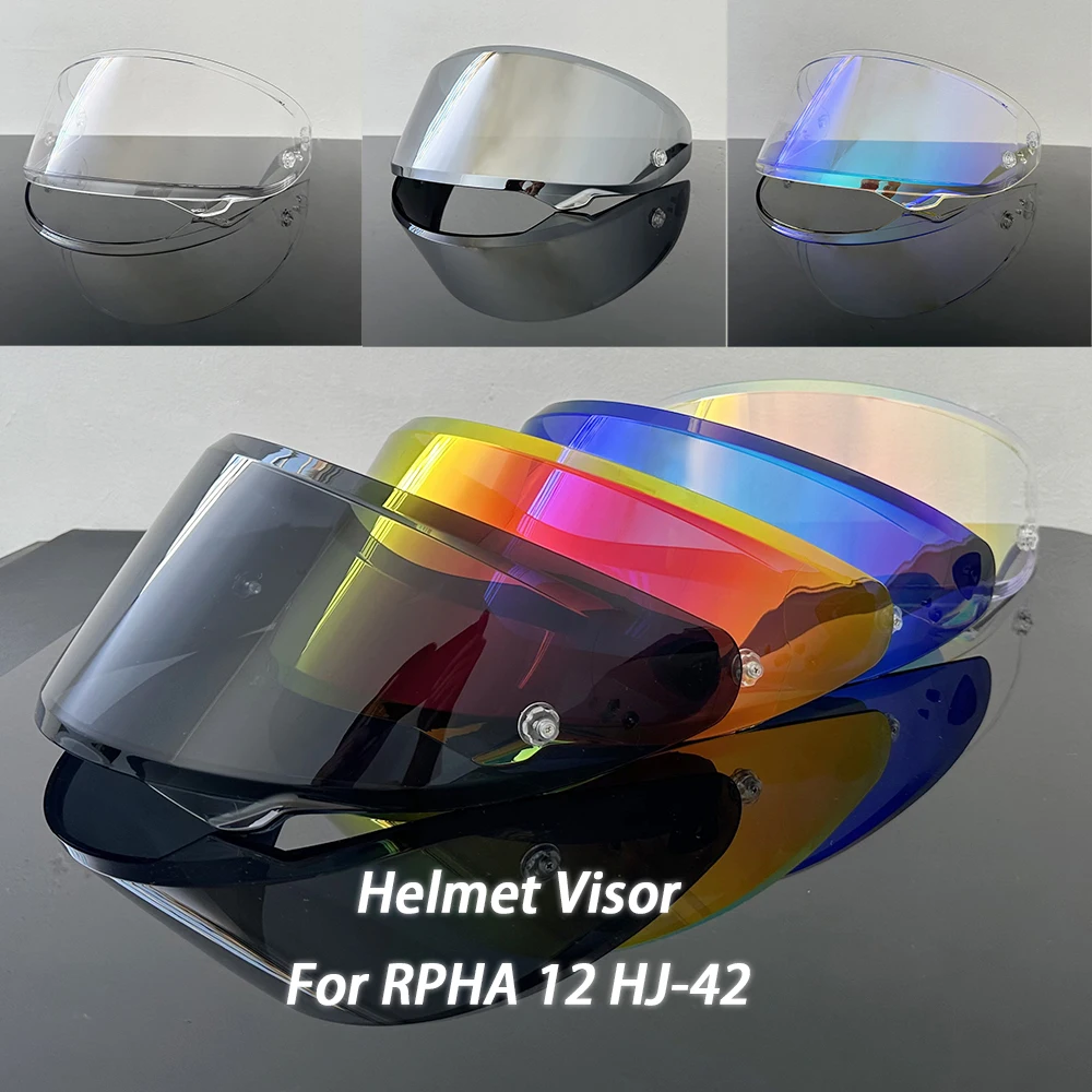 Motorcycle Full Face Helmet Shield Lens Replacement Deep tea Silver Anti-UV Lens Fit for HJC RPHA 12 HJ-42 RPHA-12 Helmet Visor