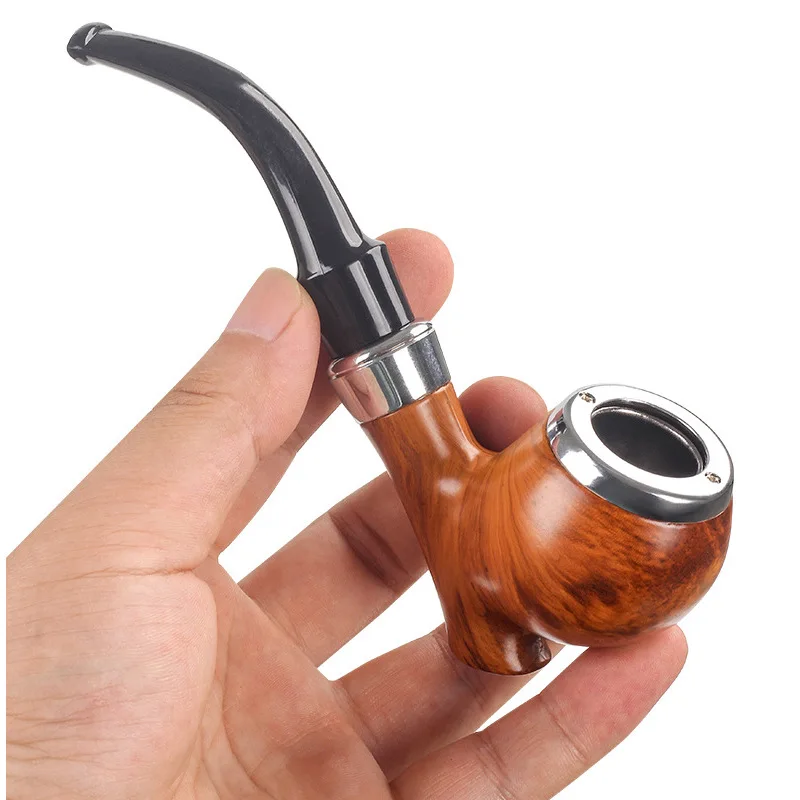 Detachable Wooden Mini Tobaccos Pipe Classical Portable Hand-made Wood Tobaccos Cigarettes Cigars Pipes Birthday Present for Men