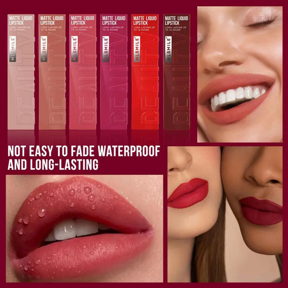 3 unids/set de laca de labios mate, taza antiadherente, brillo de labios de terciopelo de larga duración, maquillaje de labios impermeable, Cosméticos Coreanos