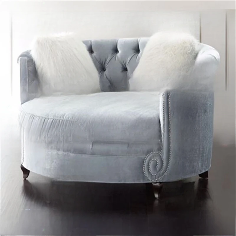 American rural fabric retro noble consort French small living room leisure sofa Nordic minimalist circular sofa