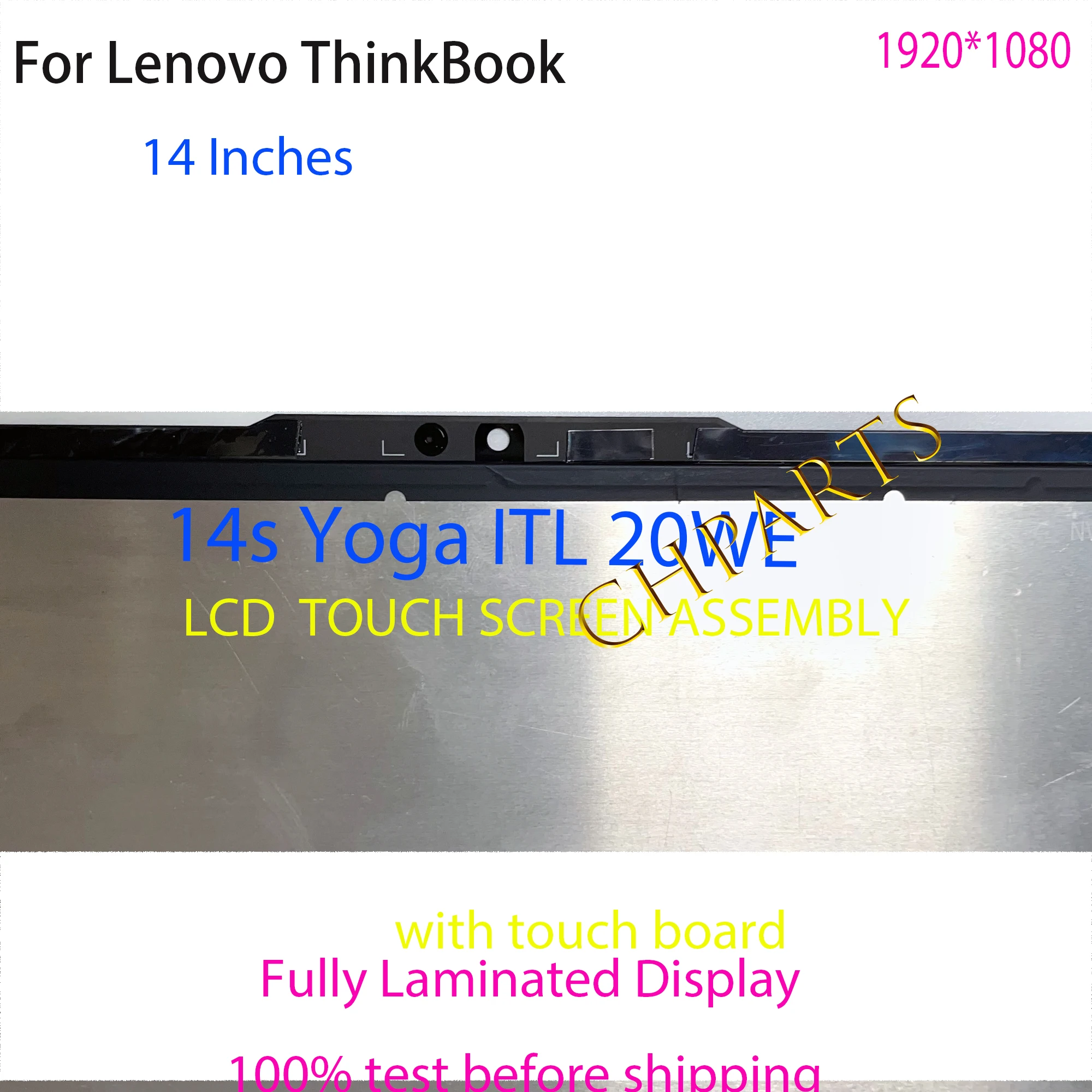 Imagem -03 - Lcd Touch Screen Digitizer Assembly Substituição Display Laptop 14 Lenovo Thinkbook 14s Yoga Itl 20we 5d10s39686