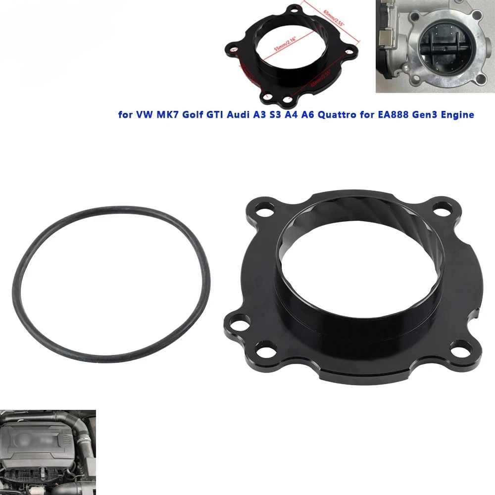 

For VW mk gti Jetta Passat 2014-2018 Audi A4 A5 Q5 S3 3gen ea888 1.8t 2.0t Intake Throttle Body Spacer Kit