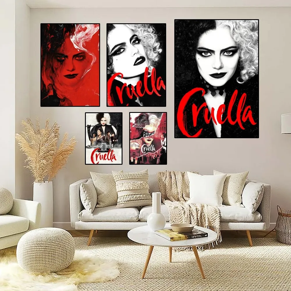 Cruella Moive Poster Home Room Decor Aesthetic Art Wall Painting Stickers