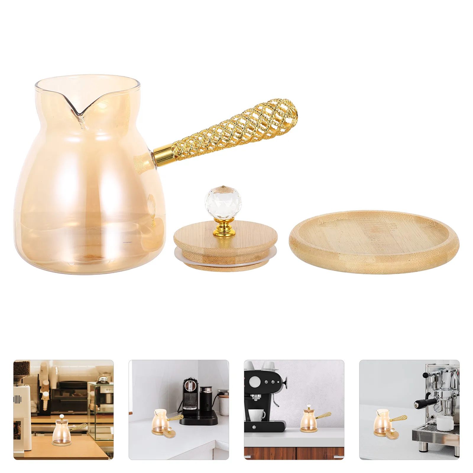 

Стеклянная турецкая кофеварка (джезва) 750 мл: элегантный дизайн, длинная ручка, термоизоляция, ручное заваривание, универсальное использование, чайник для послеобеденного чая