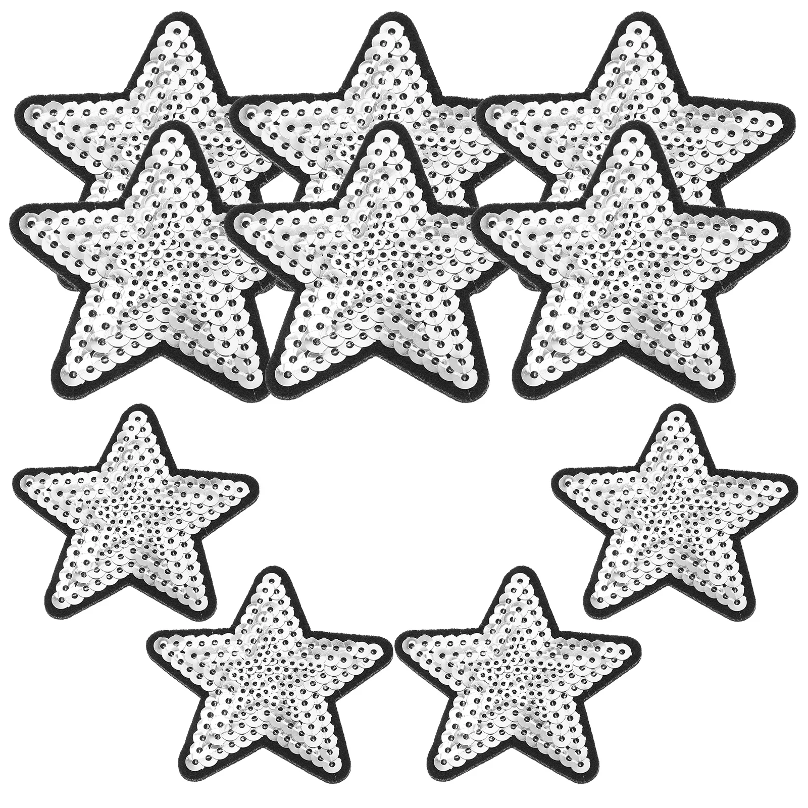 

10 Pcs Sequins Patches Star Shaped Applique Embroidered Iron On Decoration Sewing Supplies For Clothing Jeans Jackets Bags