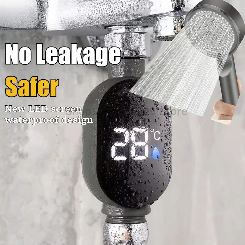 LED Digital Shower Temperature Gauge Waterproof Smart Monitor for Baby Bath Bathroom Accurate Safe Auto-shutoff Durable