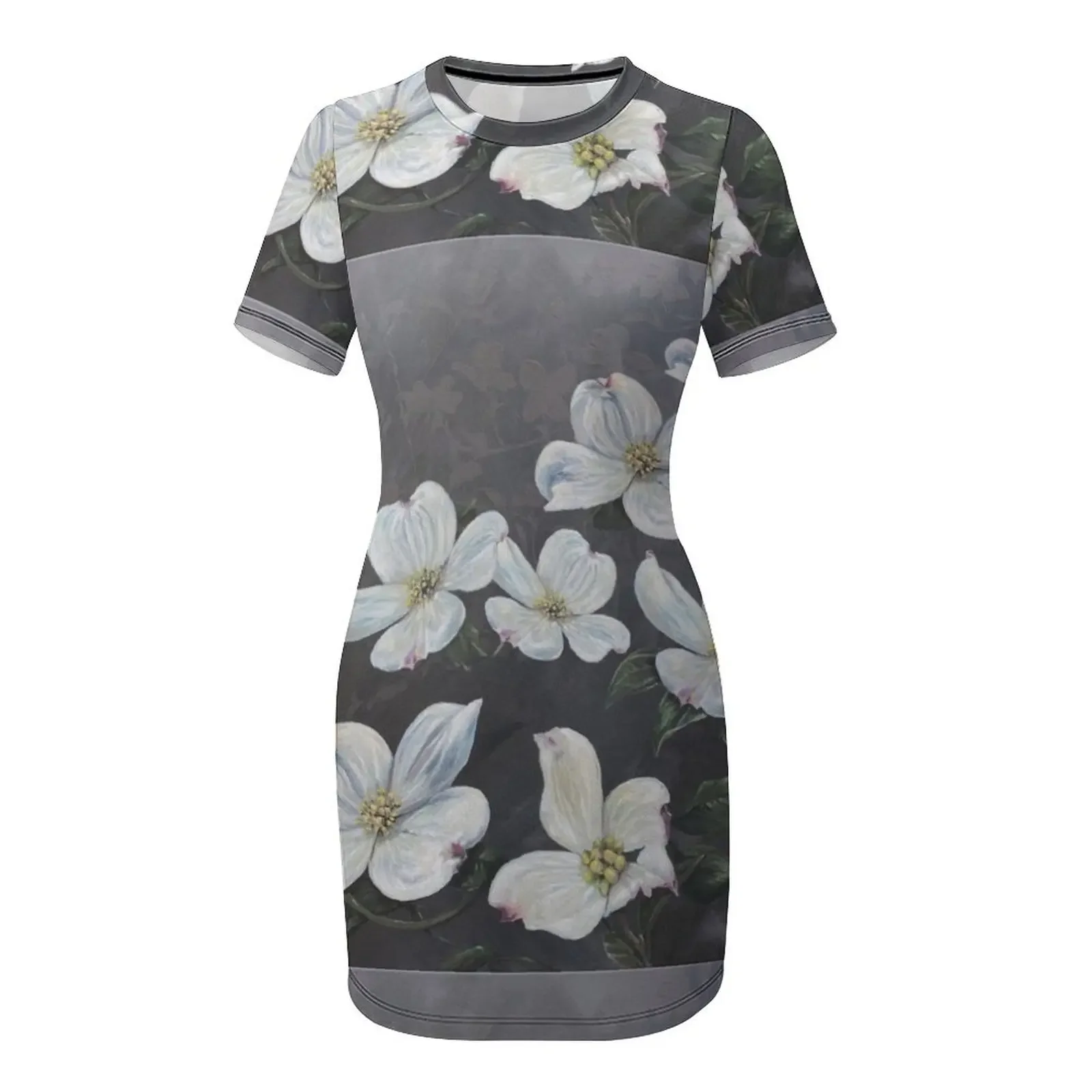 Dogwood fleurs robe à manches courtes femmes robes de soirée femme robe robe de plage bal 2025