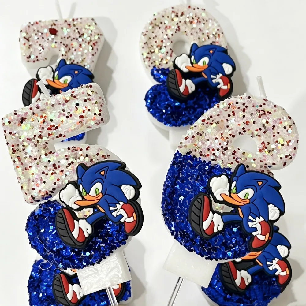 

Blue S-o-n-i-c Candles with Numbers 0 to 9, Kids Birthday Cake Decorations, Cake Ornaments, Baby Shower Gifts, Toys