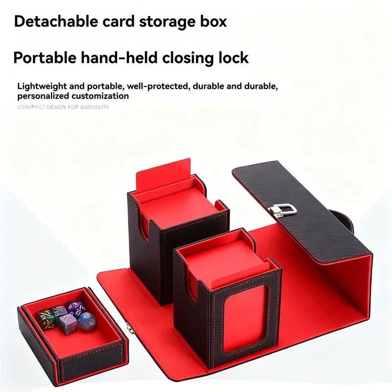 【NEW USER EXCLUSIVE】Top Side-Loading Magnetic Card Storage Box With Handle Card Deck Box Game Cards Case
