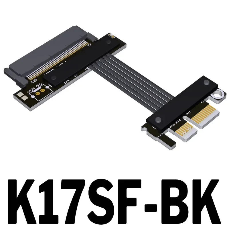 ADT-Link 32Gbps PCIe 5.0 X1 to SFF-8639 Adapter Gen5 U.2 NVMe SSD Extension Cable for Server PC Internal Storage Expansion Card