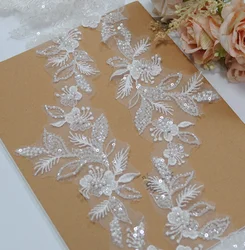 Latest 2023 African Fabrics Lace Ribbon Trim New Arrival Ivory Beading Lace Trimming for Wedding Beads Lace TOP!
