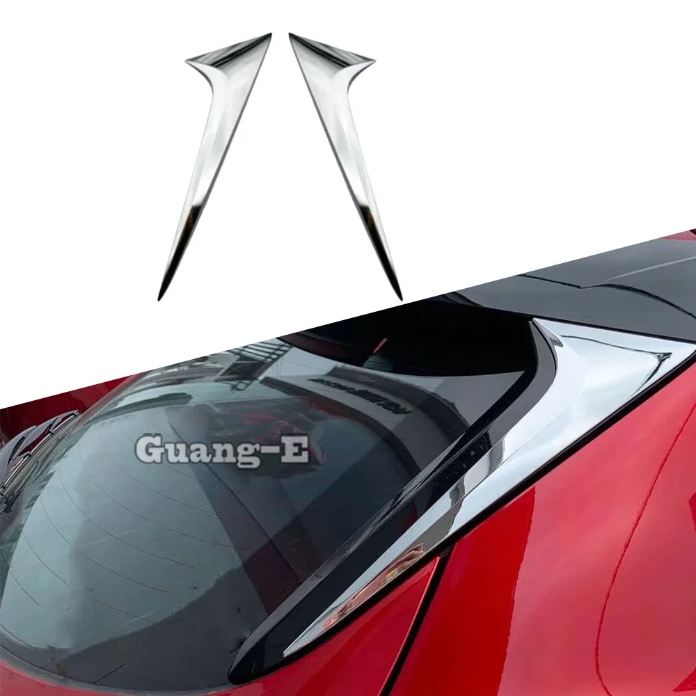 

For Mazda CX-30 CX30 2020 2021 2022 2023 Car Styling Chrome ABS Rear Tail Spoiler Side Triangle Molding Window Bezel Trim 2PCs