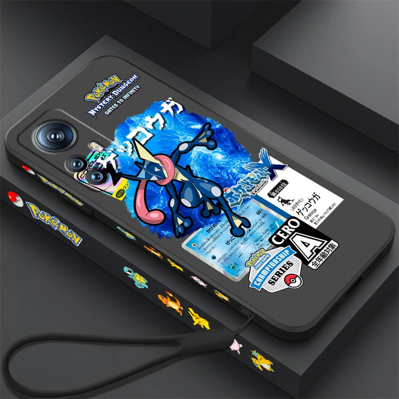 Pokemon Greninja Jigglypuff Liquid Left Rope For Xiaomi Mi 13T 13 12T 12 11T 11i 11 A3 10T 10 9 Pro Lite Ultra 5G Soft