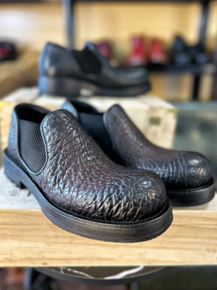 British Style Genuine Leather Hard Wearing Round Toe Derby Men Footwear Retro Handmade Cowhide Solid Color Slip On Dress Shoes
