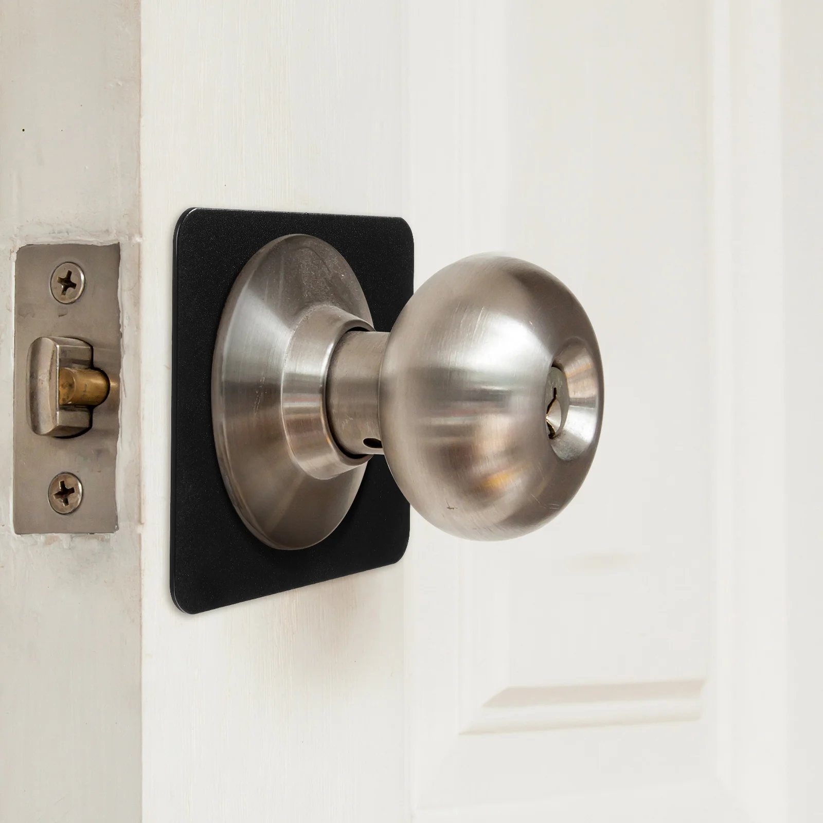 

2Pcs Door Knob Repair Plate Stainless Steel Reinforcement Backplate Secure Fixing for Residential Commercial Use Smooth Rounded