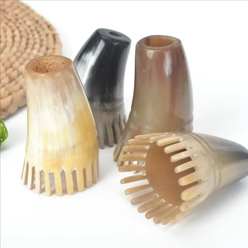 1PC Wide Tooth Massage Comb Scalp Brush Horn Combs Gua Soother Ergonomic Handle Detangle Hair Dandruff Removal Massager For Home