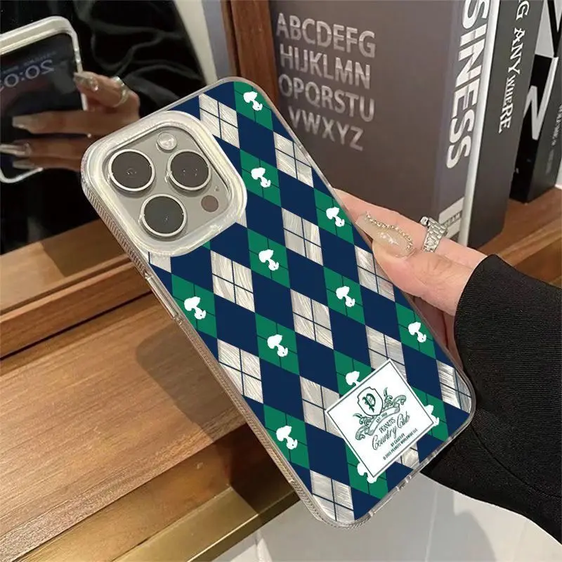 المتخصصة الأخضر شبكة S-سنووبي ريشة الغزل الليزر ورقة جراب هاتف آيفون 13 16 15 14 17 برو ماكس 17 الهواء XS X XR زائد غطاء صغير #4