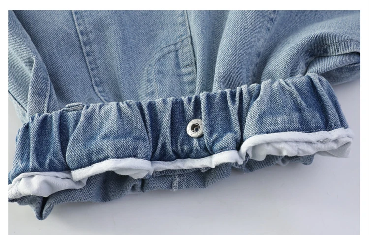 Schmal geschnittene, gebogene Jeans für Teenager-Mädchen, modische, gerade geschnittene Denim-Hosen, Kinder-Frühlingsjeans, Alter 5 bis 14 Jahre – Detail 13